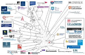 イギリス大学・大学院の地図